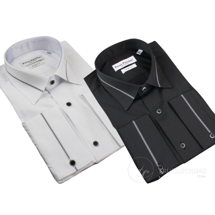 Mens white dress shirt black buttons