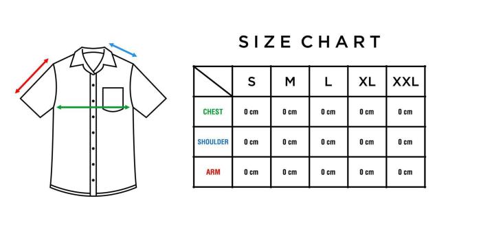 Men's xl dress shirt size chart