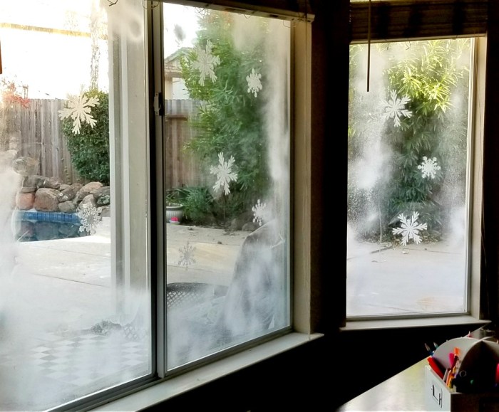 How to decorate windows with spray snow